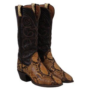 The Sanders Tall Snakeskin Cowboy Western Boots Vintage Handcrafted Men's 9.5 D